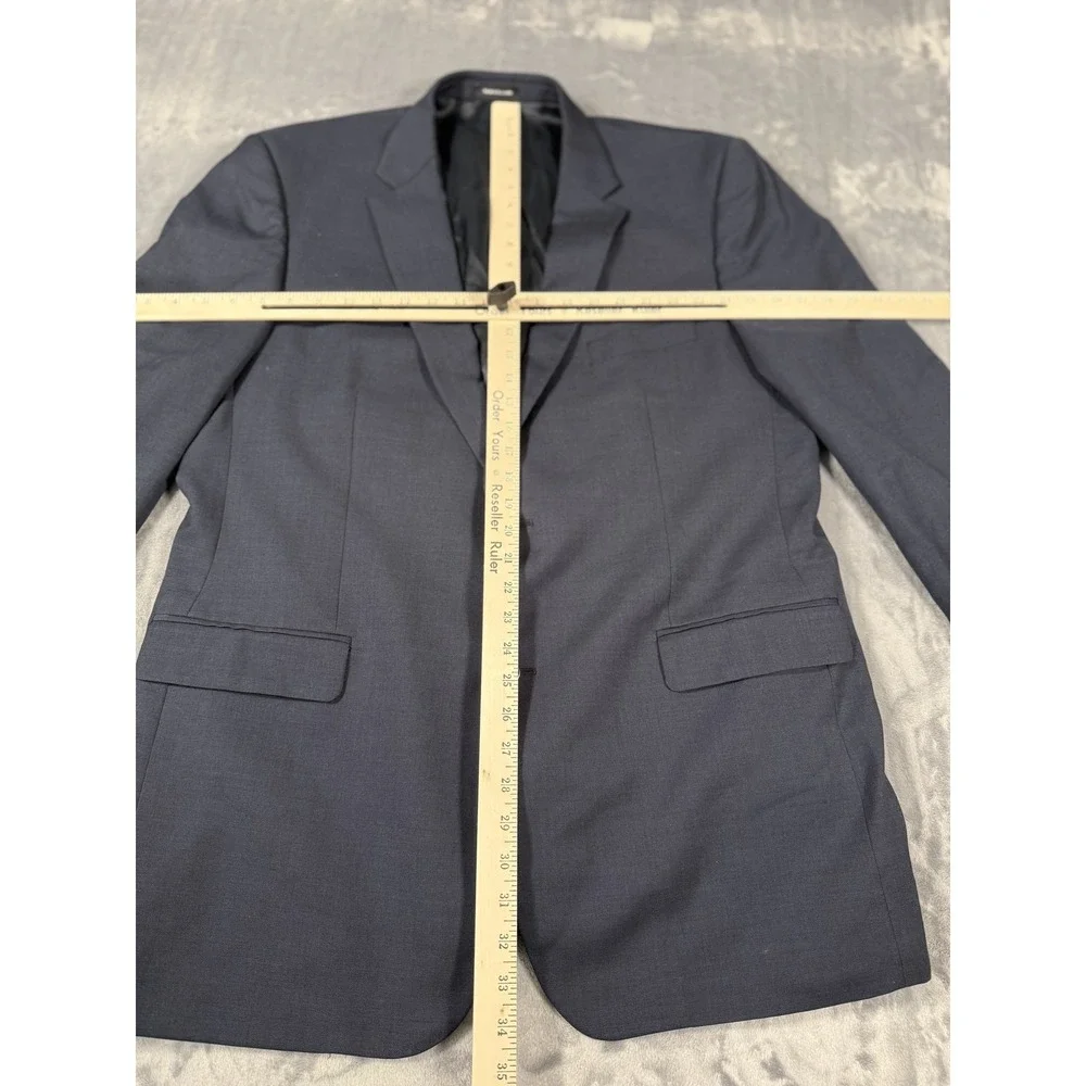 Pronto Uomo Platinum Men's 46 X-Long 100% Wool Suit Jacket Blazer Navy Blue